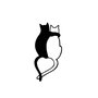 Wallity Love Cats - 478 Escultura de Pared de Metal Negra